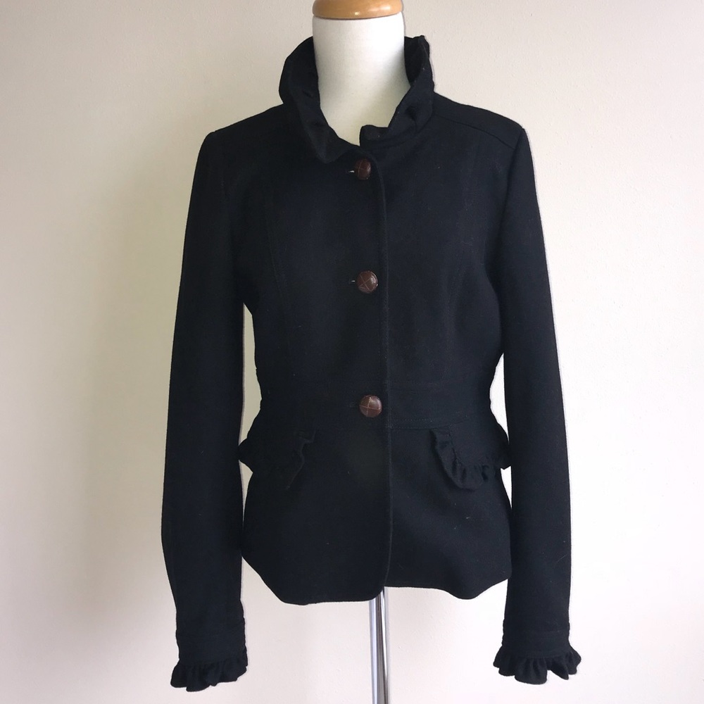 J. Crew Factory Ruffle Wool Jacket - Picture 2 of 7